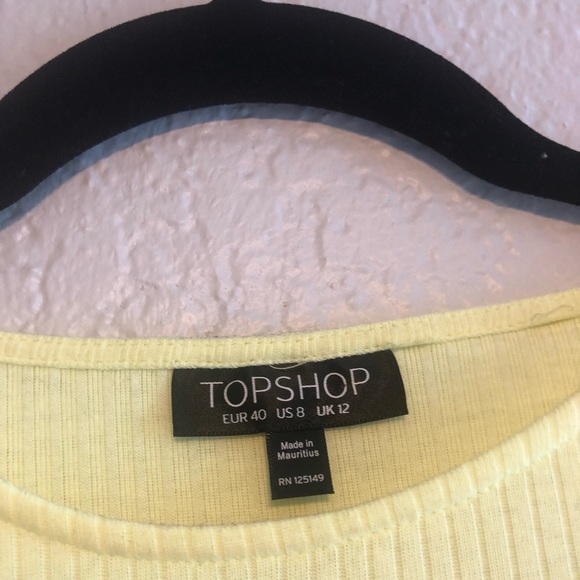 Yellow Ribbed Crop Top - Picture 4 of 4